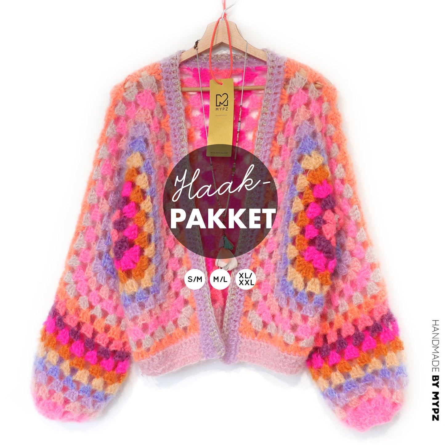 Haakpakket - MYPZ Hexagon Vest Pink Vibes (ENG-NL-DE)