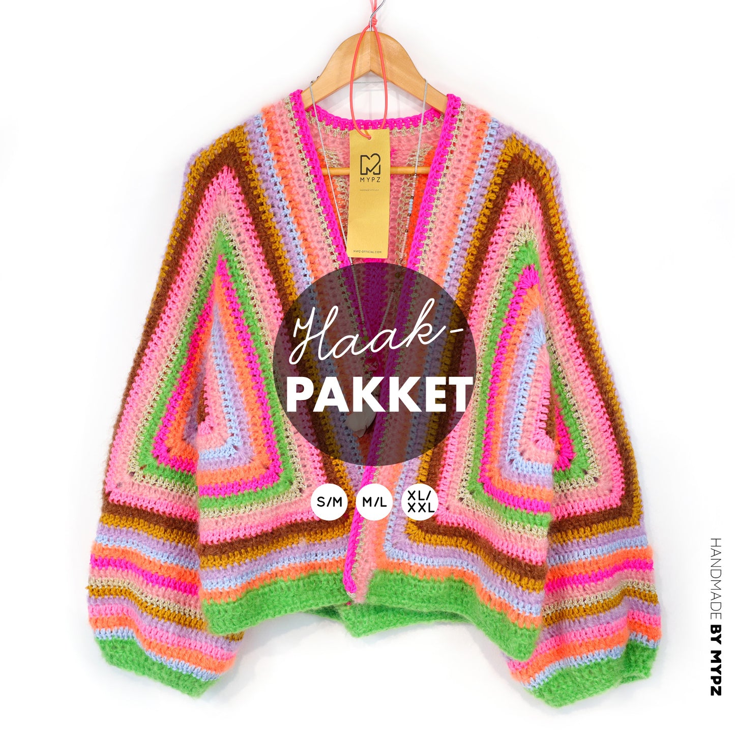 Haakpakket - MYPZ Hexagon Cardigan Vibrant Soul (ENG-NL-DE-FR-ES)