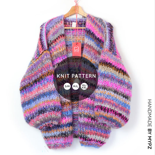 Breipatroon – MYPZ Basic Chunky mohair cardigan Flirty Red No.15 (ENG-NL-DE)