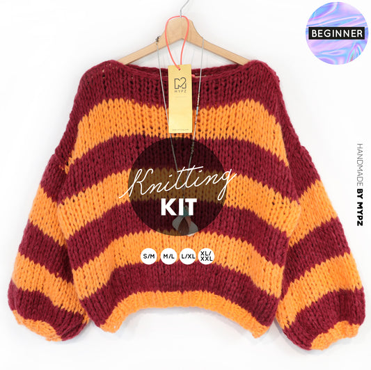 Breipakket – MYPZ Chunky Alpaca Pullover Merlot No15 – Beginner (ENG-NL-DE)