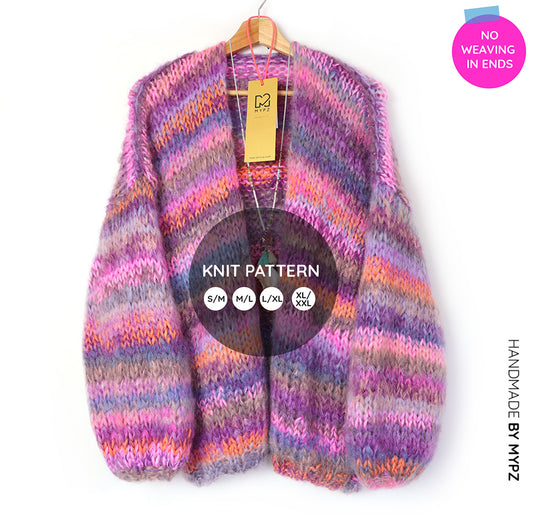 Breipatroon – MYPZ Chunky mohair cardigan Majestic No.15 (ENG-NL)