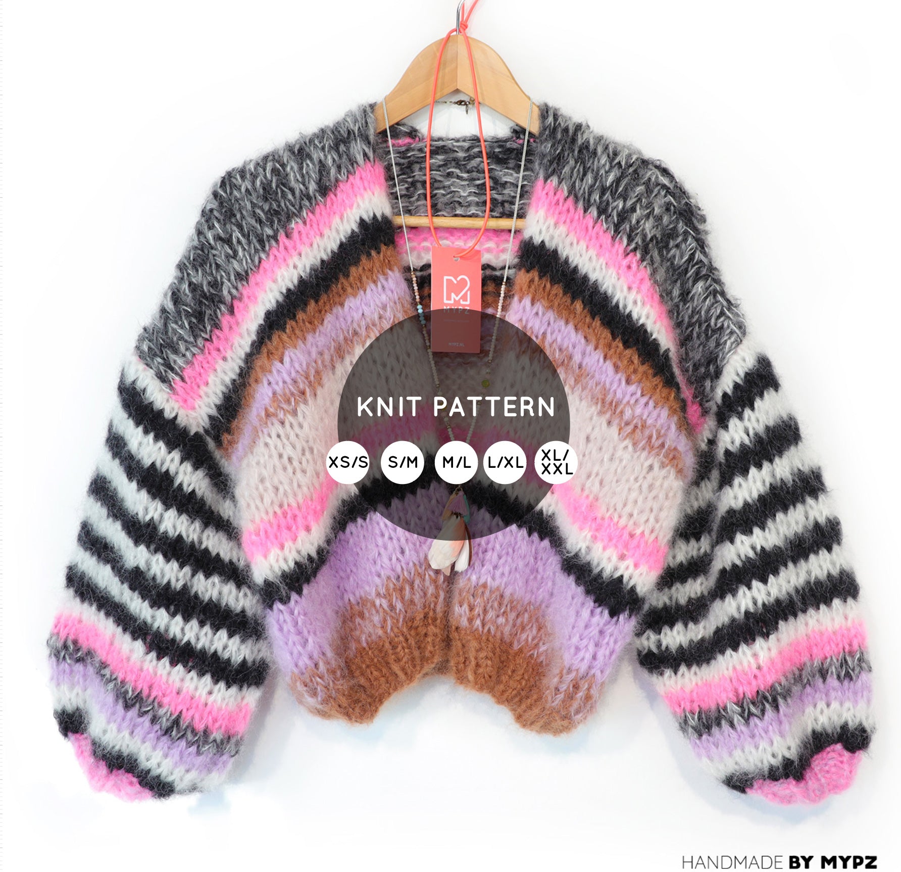 Mohair Short Chunky Knit Cardigan Chunky Easy Peasy Cardigan, No