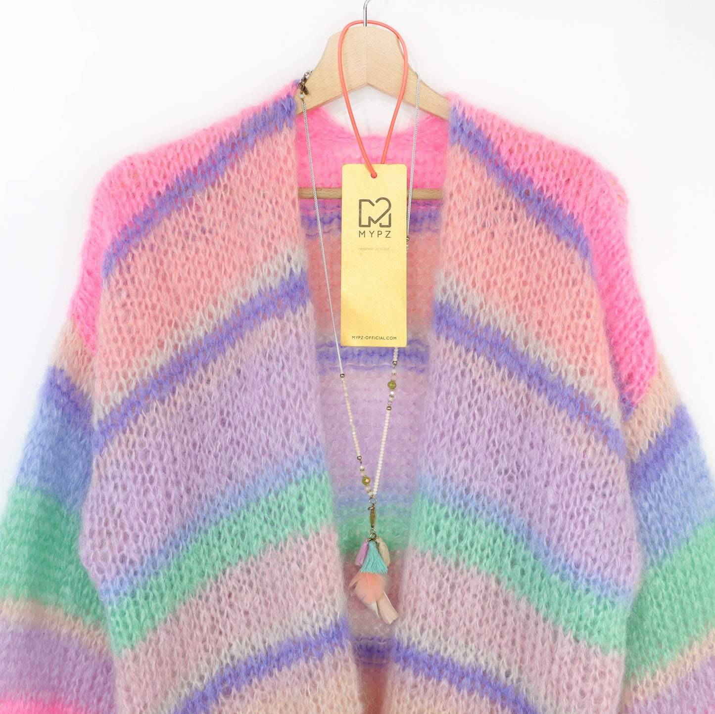 Knitting kit – MYPZ Basic Light Mohair Cardigan Blaze & Berry No10 (ENG-NL-DE)
