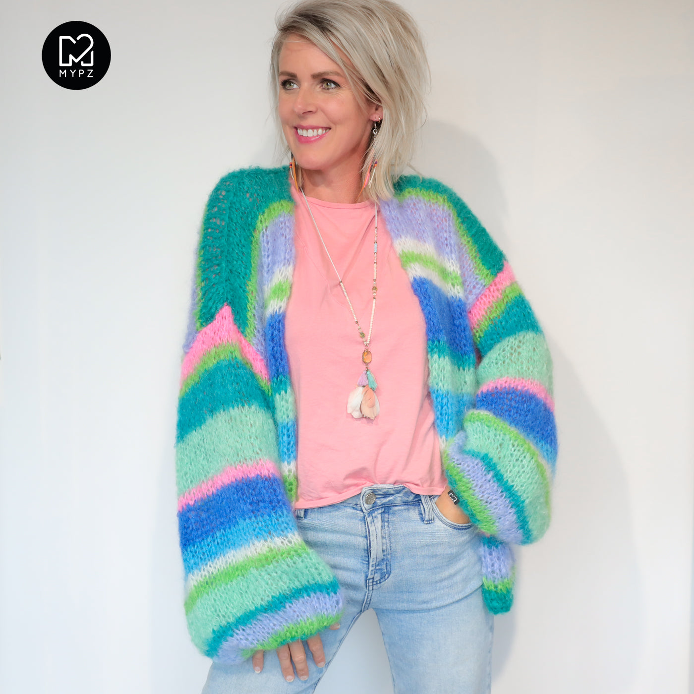 Knitting kit – MYPZ Basic Light Mohair Cardigan Shamrock No10 (ENG-NL-DE)