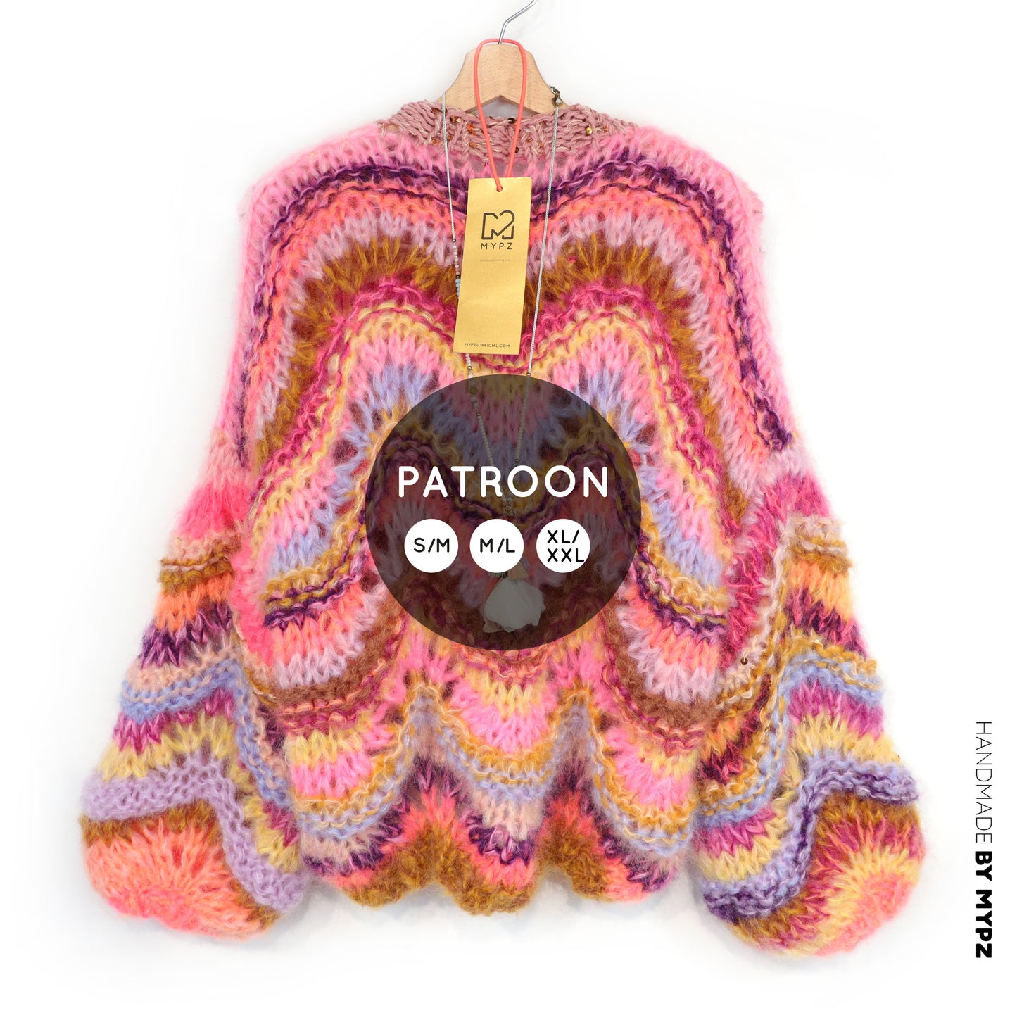 Breipatroon – Chunky Mohair trui Colorflow Wave No.12 (ENG-NL-DE)