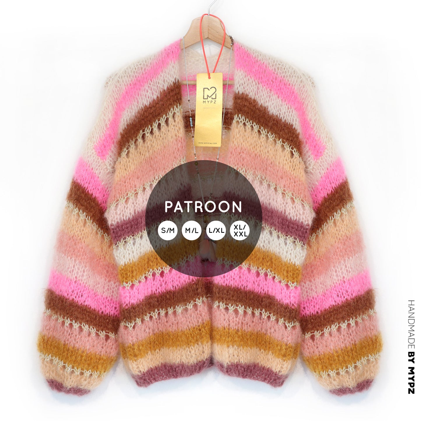 Breipatroon – MYPZ Light Mohair vest Caramel No10 (ENG-NL-DE)