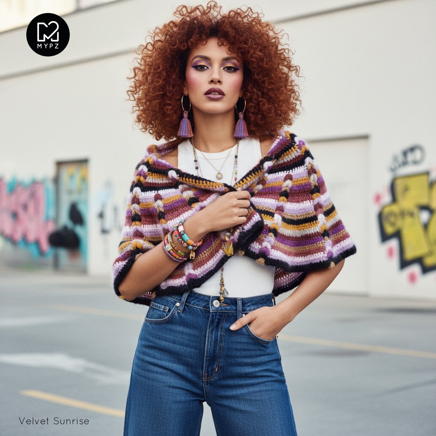 Haakpakket - MYPZ Boho omslagdoek CAL (ENG-NL-DE-FR-ES)
