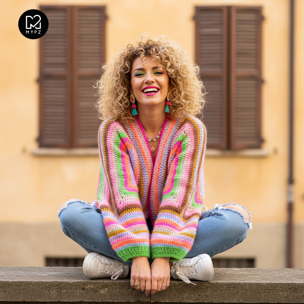 Haakpakket - MYPZ Hexagon Cardigan Vibrant Soul (ENG-NL-DE-FR-ES)