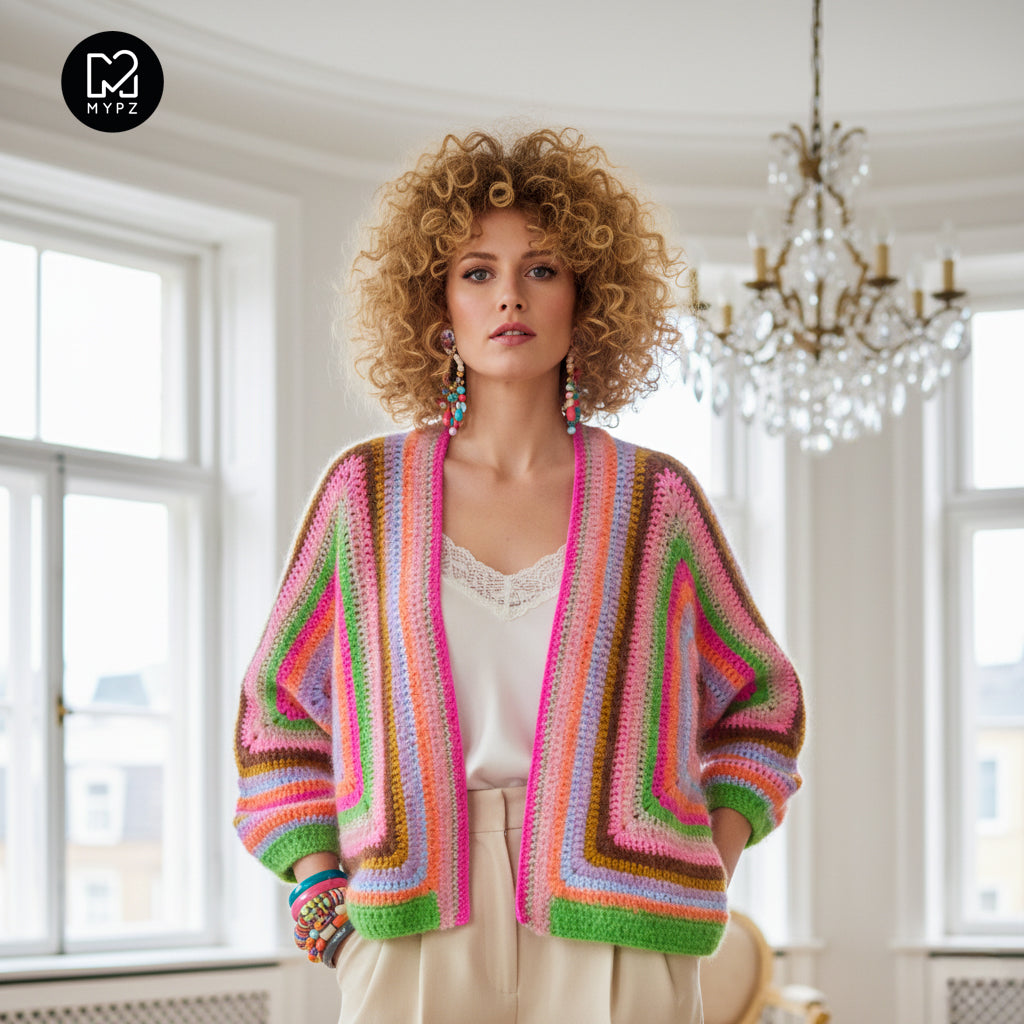 Haakpakket - MYPZ Hexagon Cardigan Vibrant Soul (ENG-NL-DE-FR-ES)