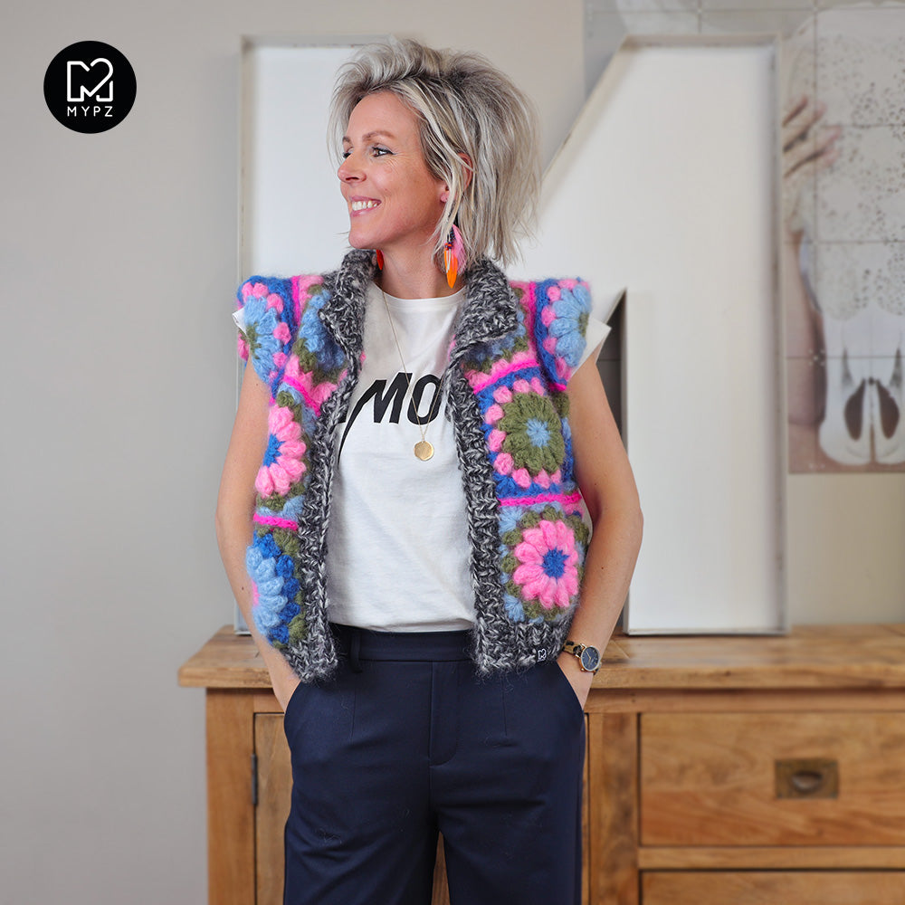 Haakpakket - MYPZ 3D Granny Gilet PinkyBlue (ENG-NL)