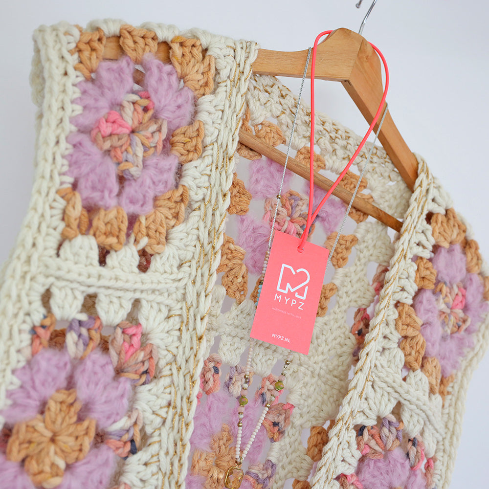 Haakpakket - MYPZ Granny Boho Gilet Brown Love (ENG-NL)