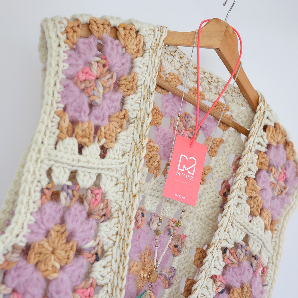 Haakpakket - MYPZ Granny Boho Gilet Brown Love (ENG-NL)