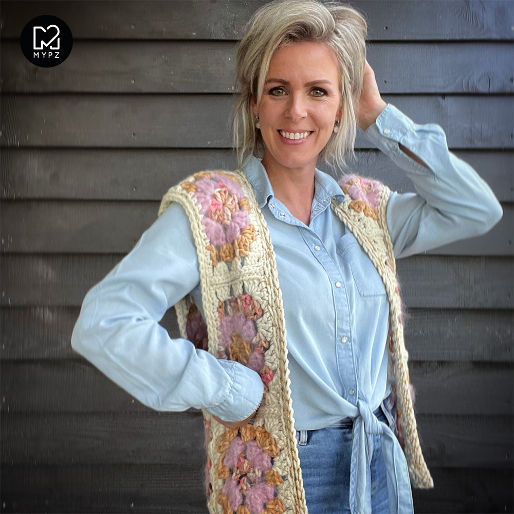 Haakpakket - MYPZ Granny Boho Gilet Brown Love (ENG-NL)