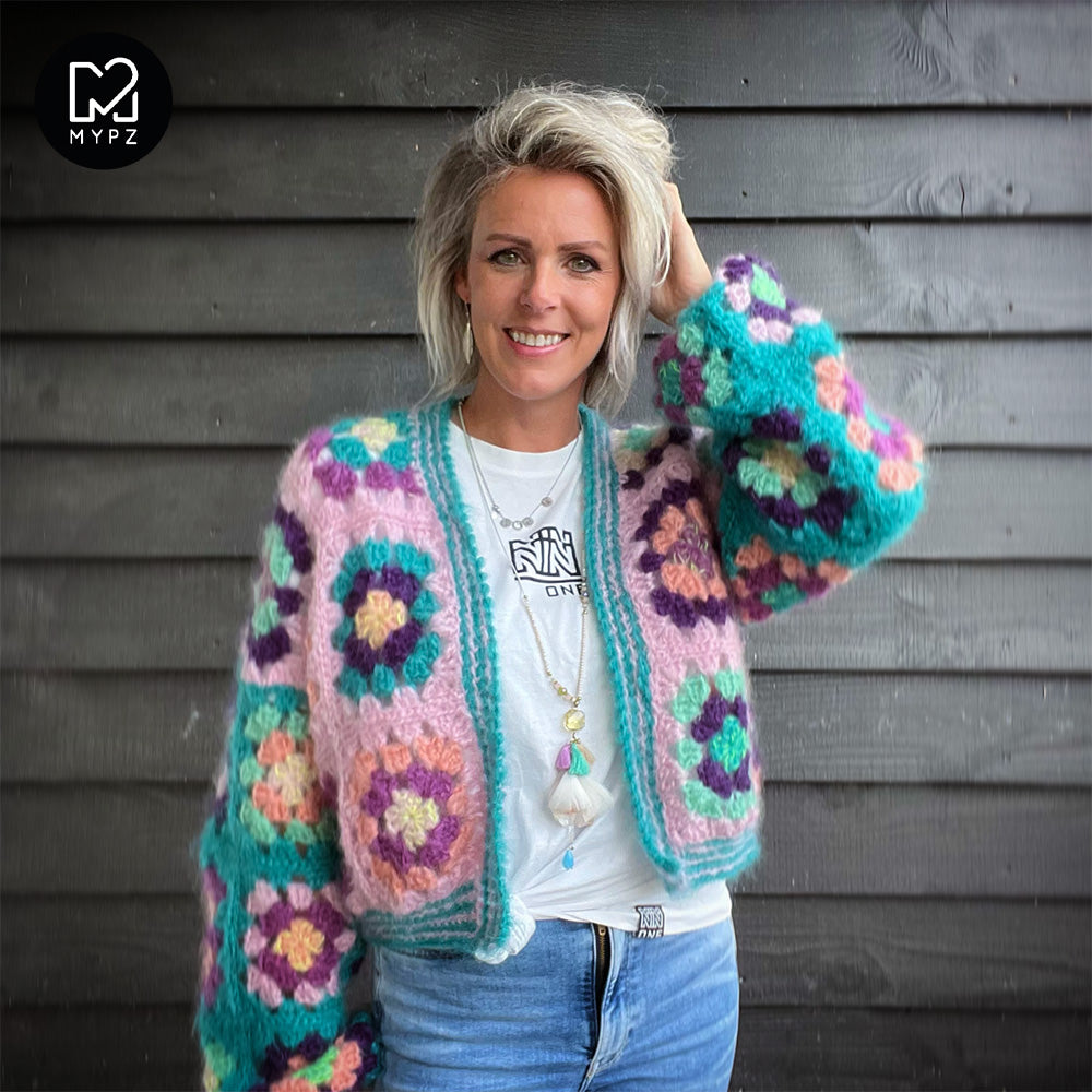 Haakpakket - MYPZ Granny square bomber vest Hailey (ENG-NL)
