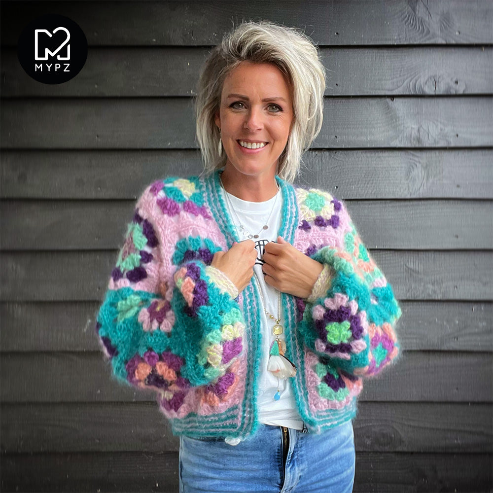 Haakpakket - MYPZ Granny square bomber vest Hailey (ENG-NL)