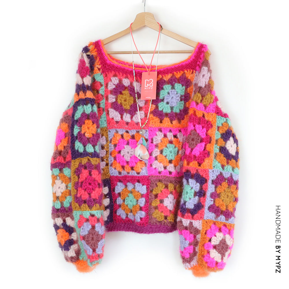 Haakpakket - MYPZ Granny square Mohair trui Flora (ENG-NL)