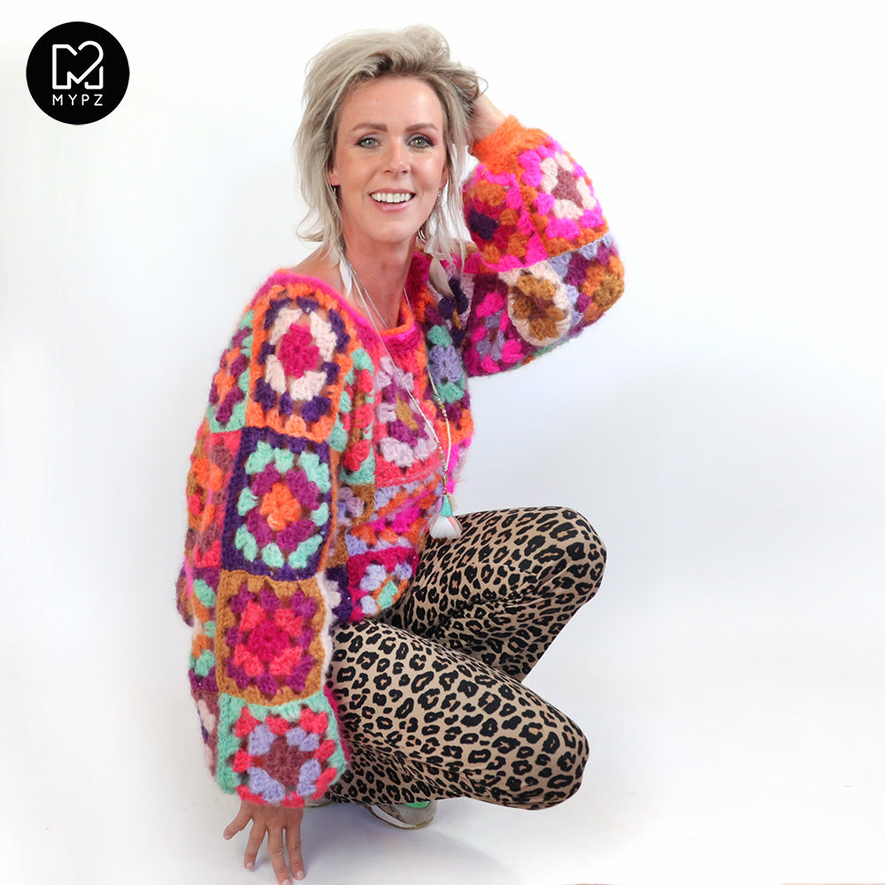 Haakpakket - MYPZ Granny square Mohair trui Flora (ENG-NL)