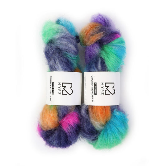 MYPZ Chunky kidmohair DK – handgeverfd Blue Magic V2
