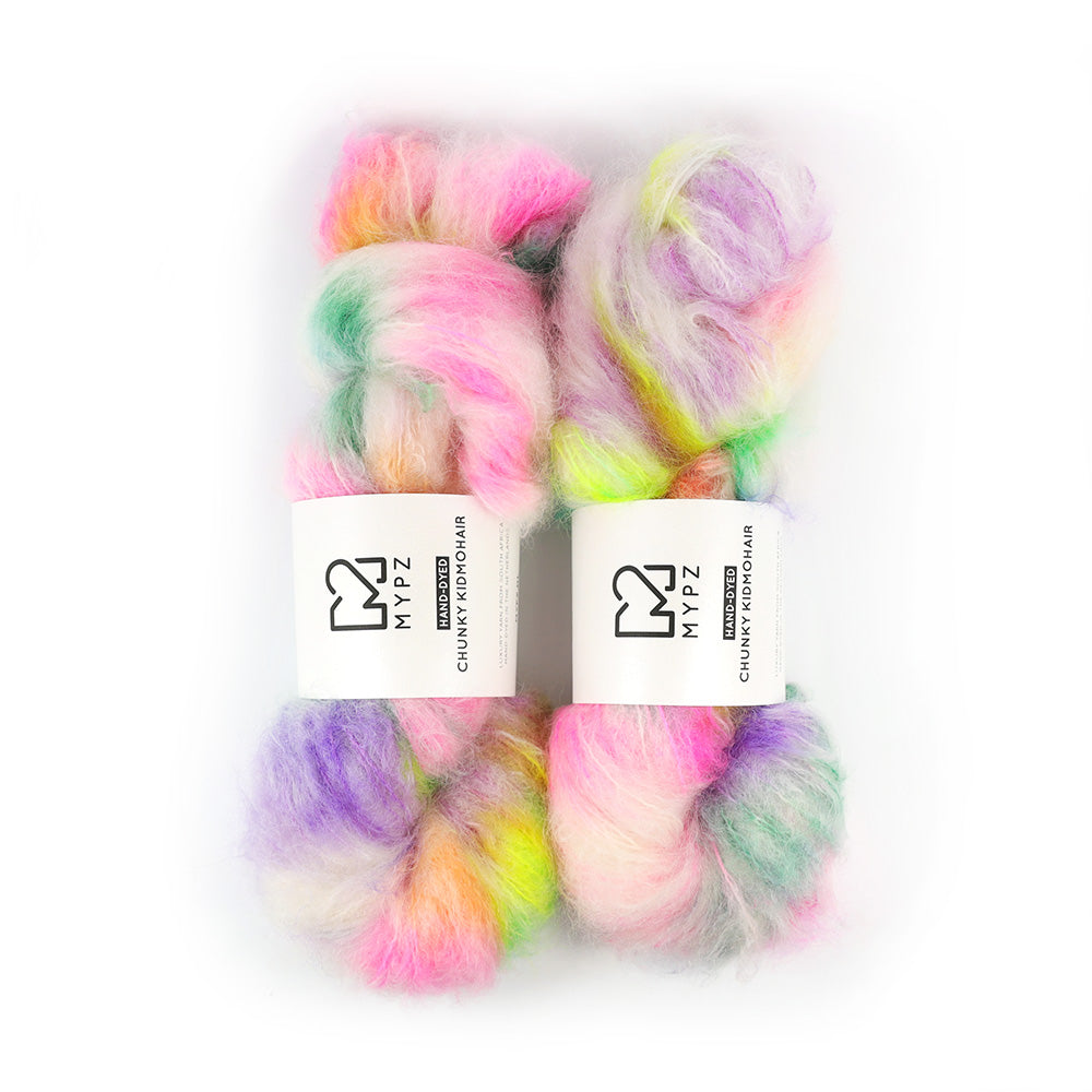 MYPZ Chunky kidmohair – hand-dyed Happy Mess