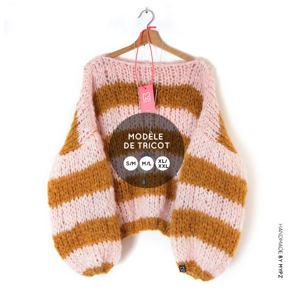 Breipatroon – MYPZ basic BIG chunky mohair trui Apache voor beginners No15 (ENG-NL-FR-ES)