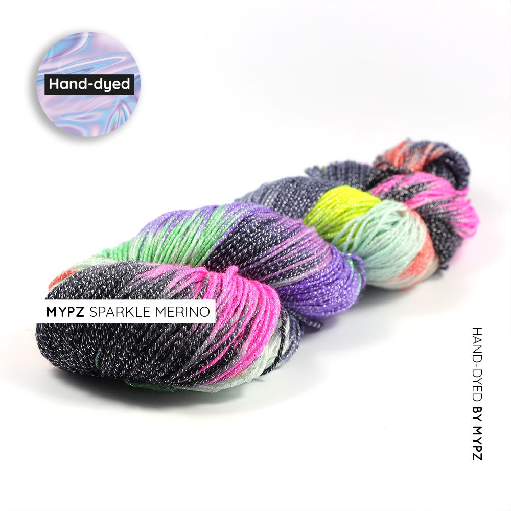 MYPZ hand-dyed sparkle merino Rocket