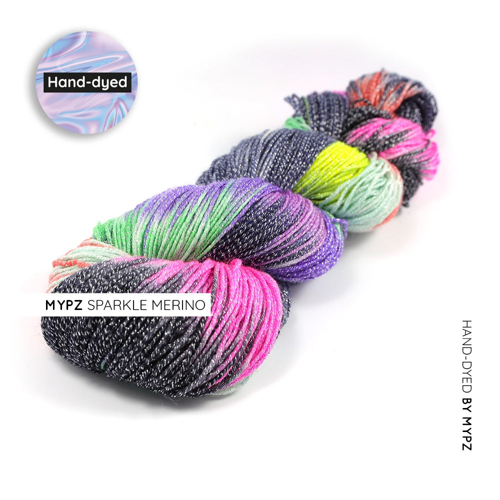 MYPZ hand-dyed sparkle merino Rocket