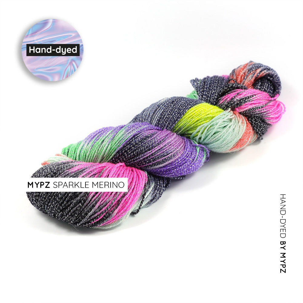 MYPZ hand-dyed sparkle merino Rocket