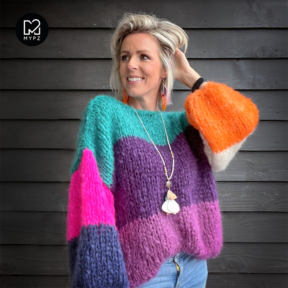 Breipatroon – MYPZ basic chunky mohair trui Mila No15 (ENG-NL-DE-FR-ES)