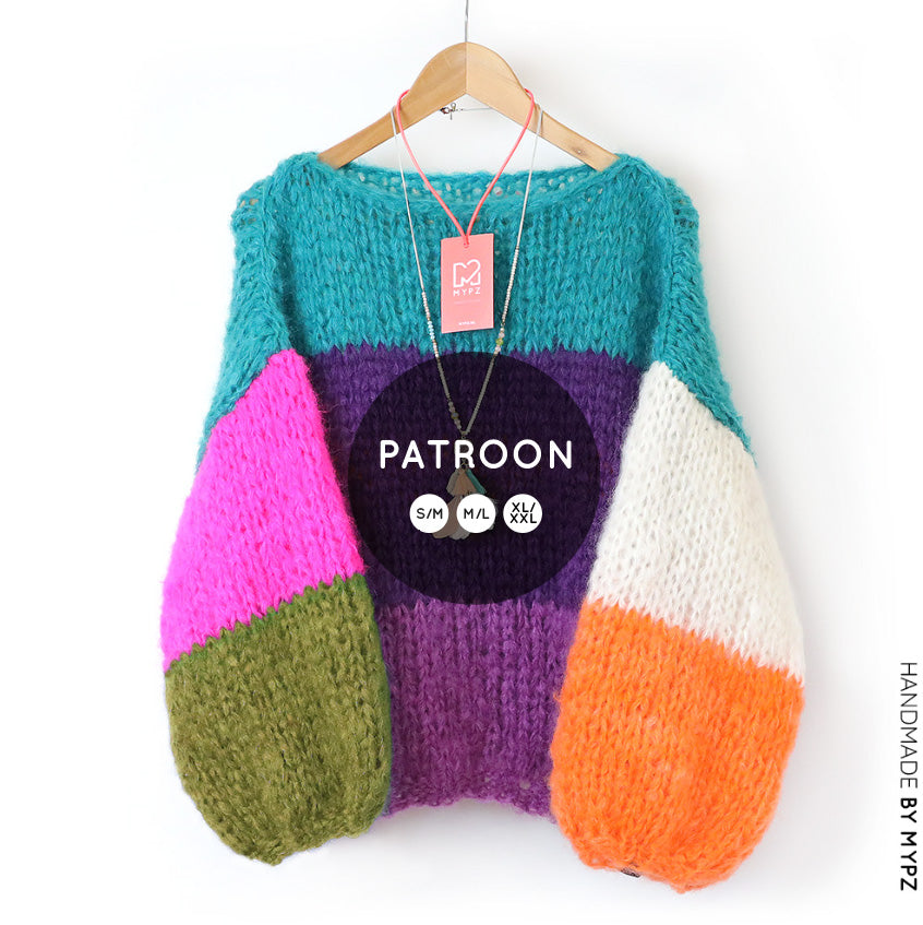 Breipatroon – MYPZ basic chunky mohair trui Mila No15 (ENG-NL-DE-FR-ES)