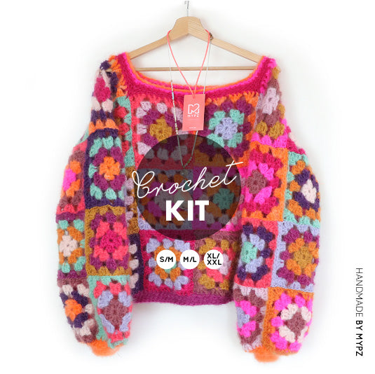 Haakpakket - MYPZ Granny square Mohair trui Flora (ENG-NL)