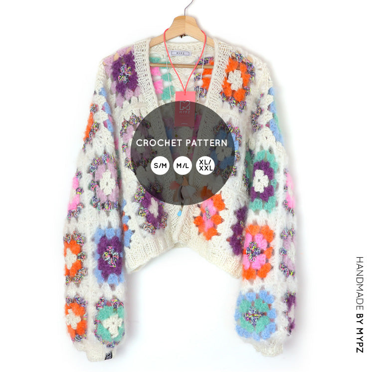 Haakpatroon - MYPZ Dreamy Granny square bomber vest Off White (ENG-NL)