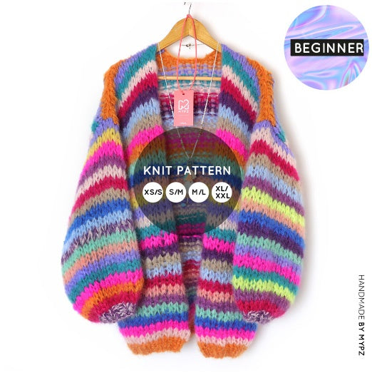 Knit pattern – MYPZ Chunky Funky Mohair Cardigan (ENG-NL
