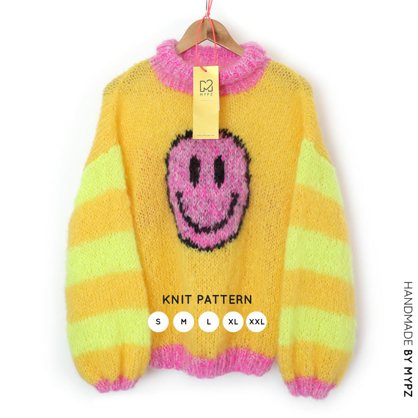 Knitting pattern - MYPZ Light Mohair Pullover Smiley Yellow No8 (ENG-NL)