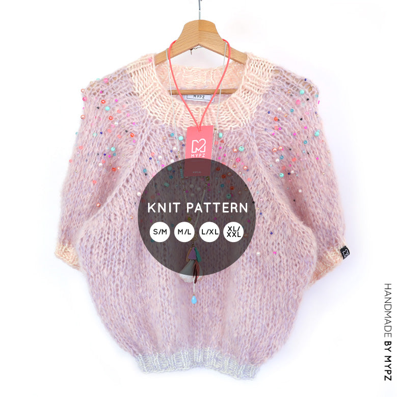 Knitting Pattern – MYPZ top-down sweater Diamonds and Pearls No10 (ENG-NL)