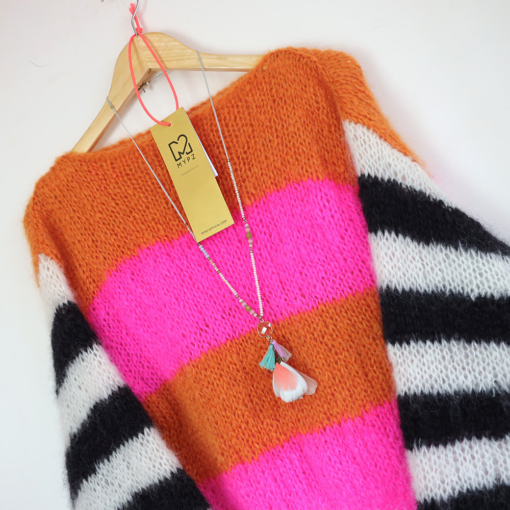 Breipakket – MYPZ Basic Light Mohair Pullover Orange-Pink no10 (ENG-NL)