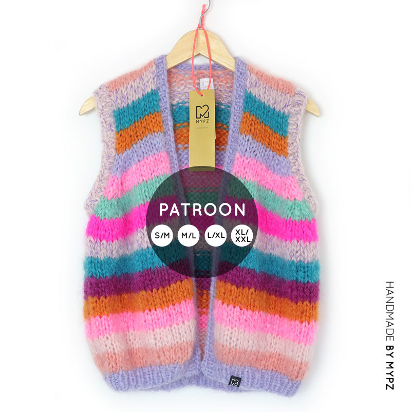 Breipatroon - MYPZ Chunky Mohair gilet Kiss No.10