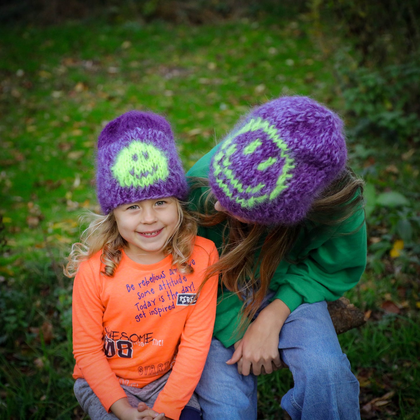 Breipatroon – Chunky mohair Smiley beanies volwassene + kind (ENG-NL)