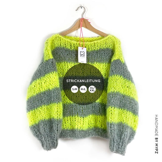 Strickanleitung Basic Chunky Mohair Pullover Neon No.15 (DE)