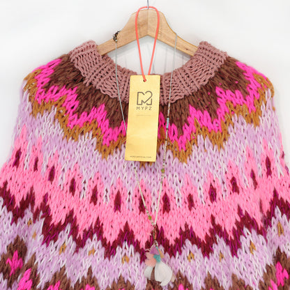 Breipakket – MYPZ Chunky Topdown Alpaca Pullover Framboos nr. 12 (ENG-DE-NL-ES-FR-IT-DA-SV-NO)