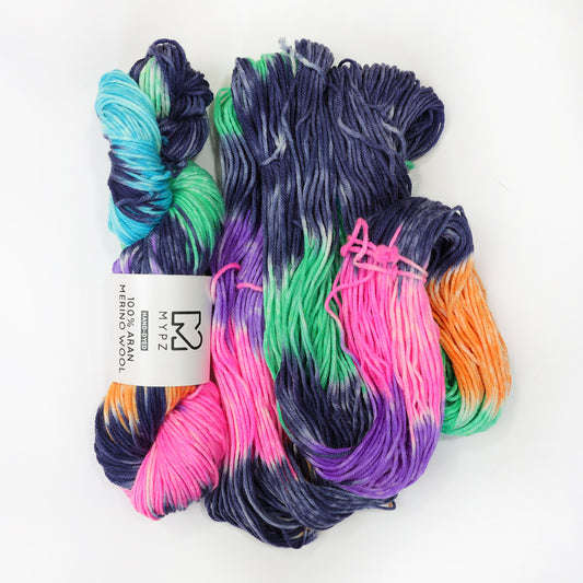 MYPZ Hand-dyed 100% Aran Merino Wool – Blue Magic V2