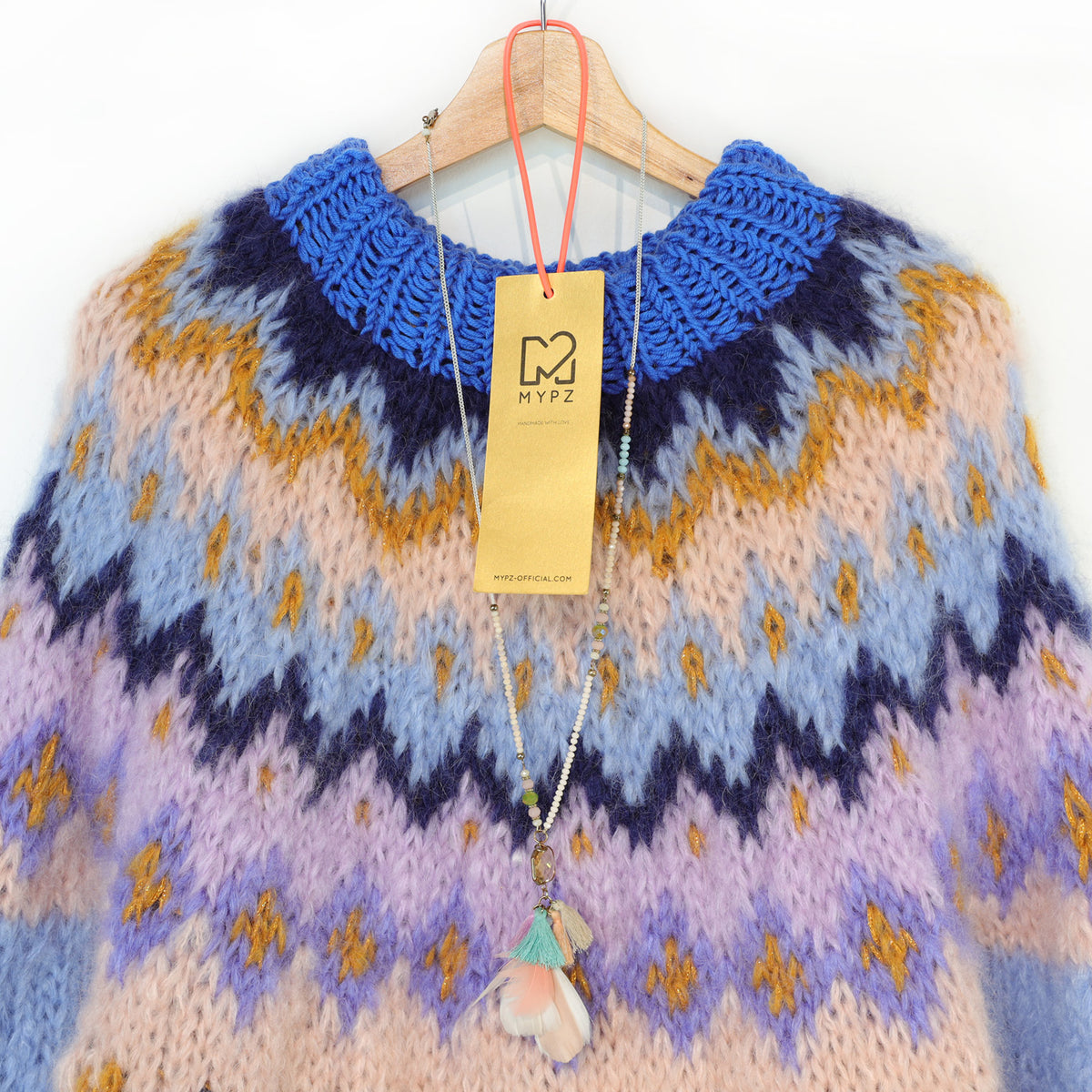 MYPZ Chunky top-down mohairtrui Blueberry