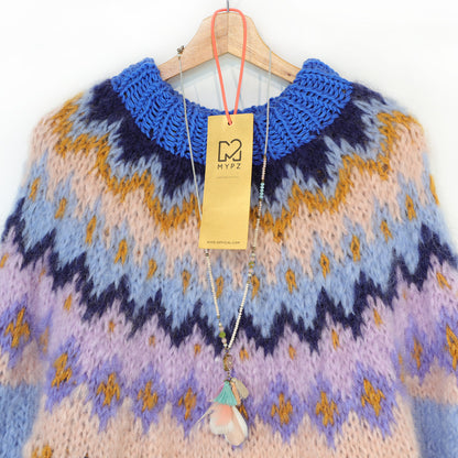 MYPZ Chunky top-down mohairtrui Blueberry