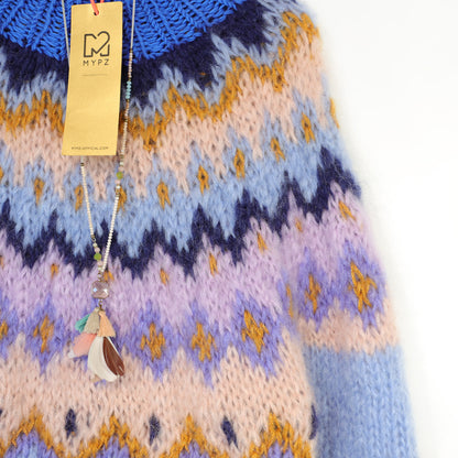 MYPZ Chunky top-down mohairtrui Blueberry