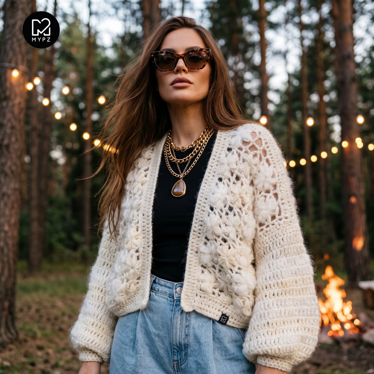 Crochet pattern - MYPZ Short bomber cardigan Wildflower (ENG-DE-NL-ES-FR-IT-DA-SV-NO)