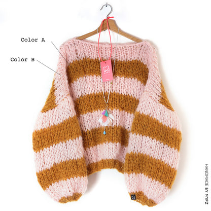 Ontwerp je eigen kit - Breipakket MYPZ Chunky Mohair trui No15 – Beginner (ENG-NL-DE-FR-ES)