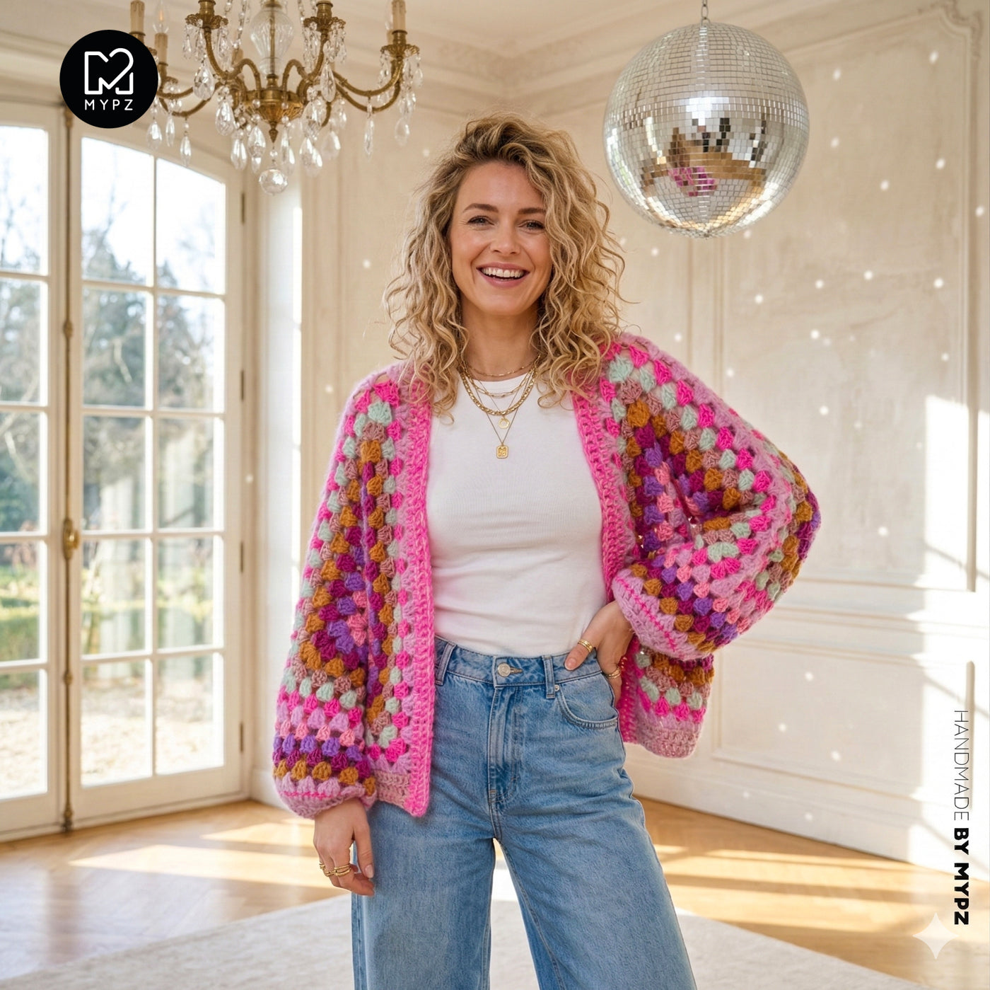 Haakpakket - MYPZ Hexagon Cardigan Pink Mojito (ENG-NL-DE)