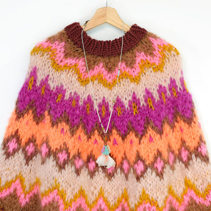 Breipatroon – MYPZ Chunky Topdown Mohair Poncho Brownberry No.12 (ENG-DE-NL-ES-FR-IT-DA-SV-NO)