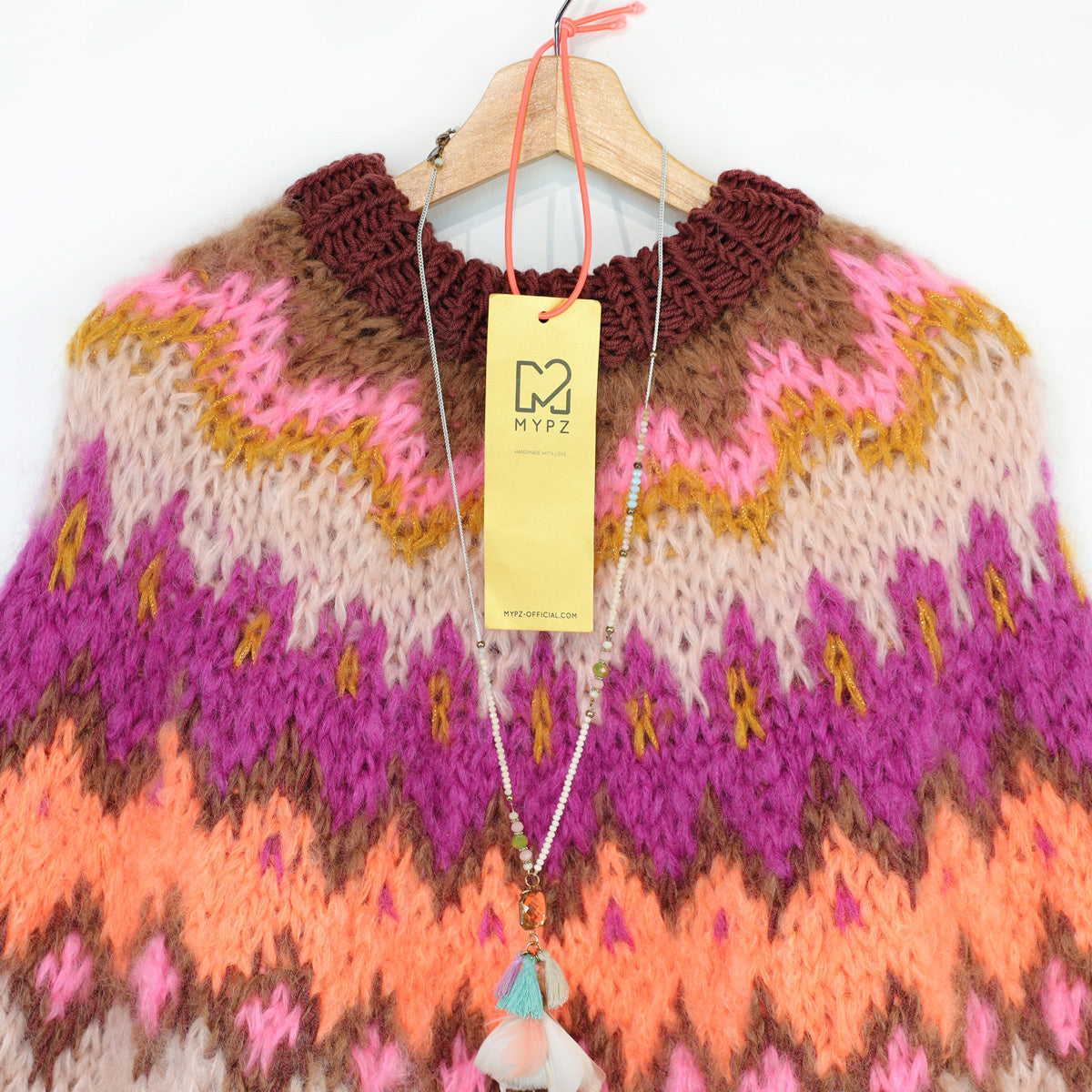 Breipatroon – MYPZ Chunky Topdown Mohair Poncho Brownberry No.12 (ENG-DE-NL-ES-FR-IT-DA-SV-NO)
