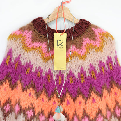 Breipatroon – MYPZ Chunky Topdown Mohair Poncho Brownberry No.12 (ENG-DE-NL-ES-FR-IT-DA-SV-NO)