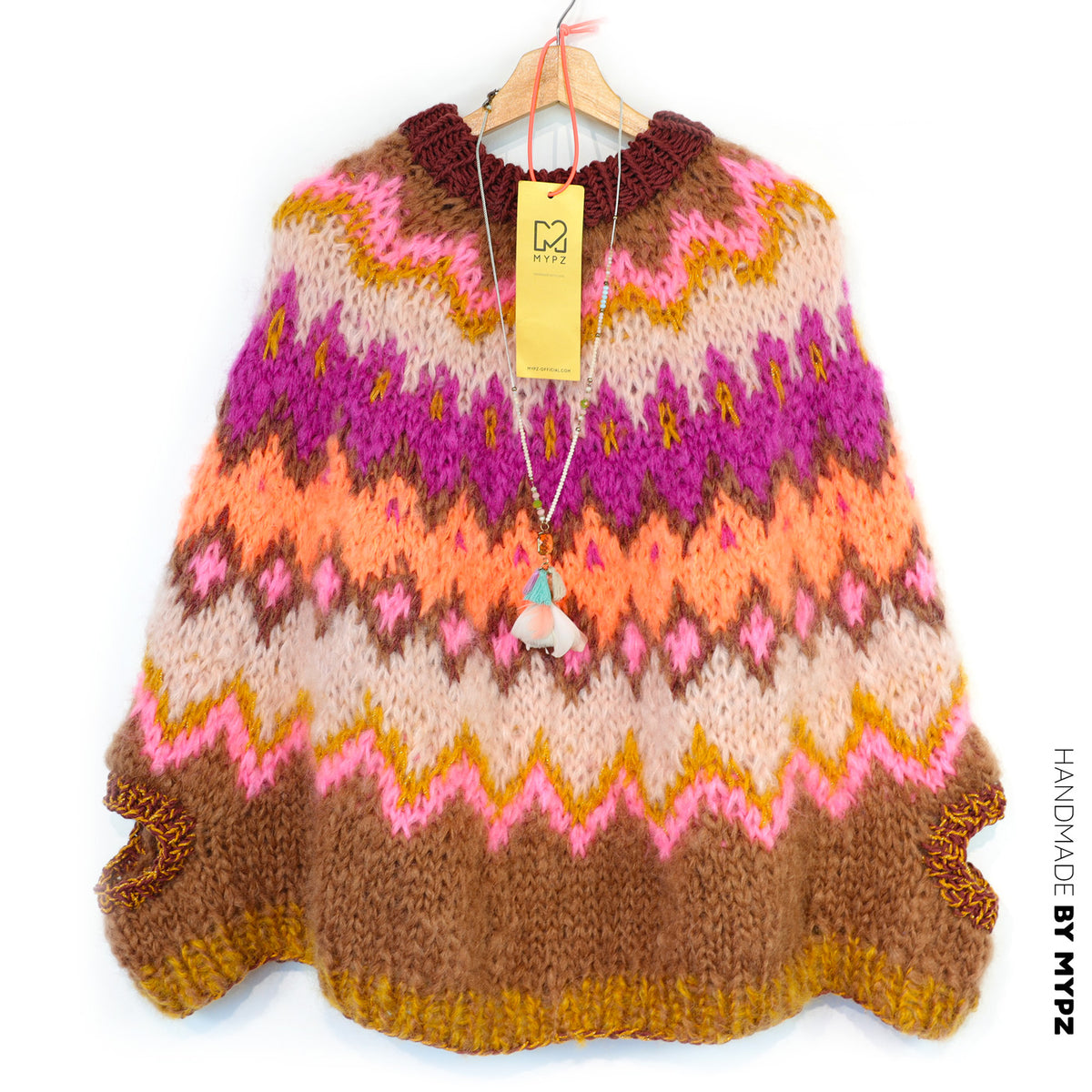 Breipatroon – MYPZ Chunky Topdown Mohair Poncho Brownberry No.12 (ENG-DE-NL-ES-FR-IT-DA-SV-NO)